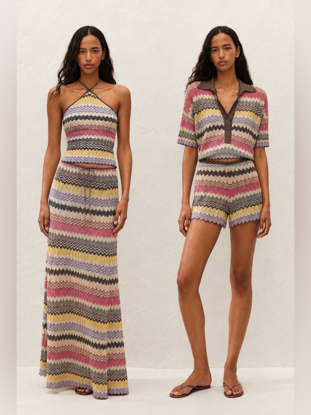 $980 NWT Faithful The Brand Ria Raya Perla Metallic Stripe Four Piece Set US 6